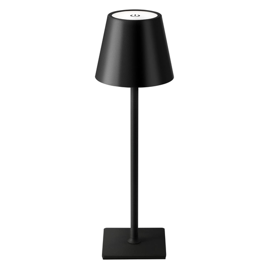 Cordless Table Lamp, Portable LED Desk Lamp, 5000mAh Battery Operated, 3 Color Stepless Dimming Up, for Restaurant, Bedroom, Bars, Outdoor Party, Camping, Coffee Shop, Atmosphere Night Light (Black)